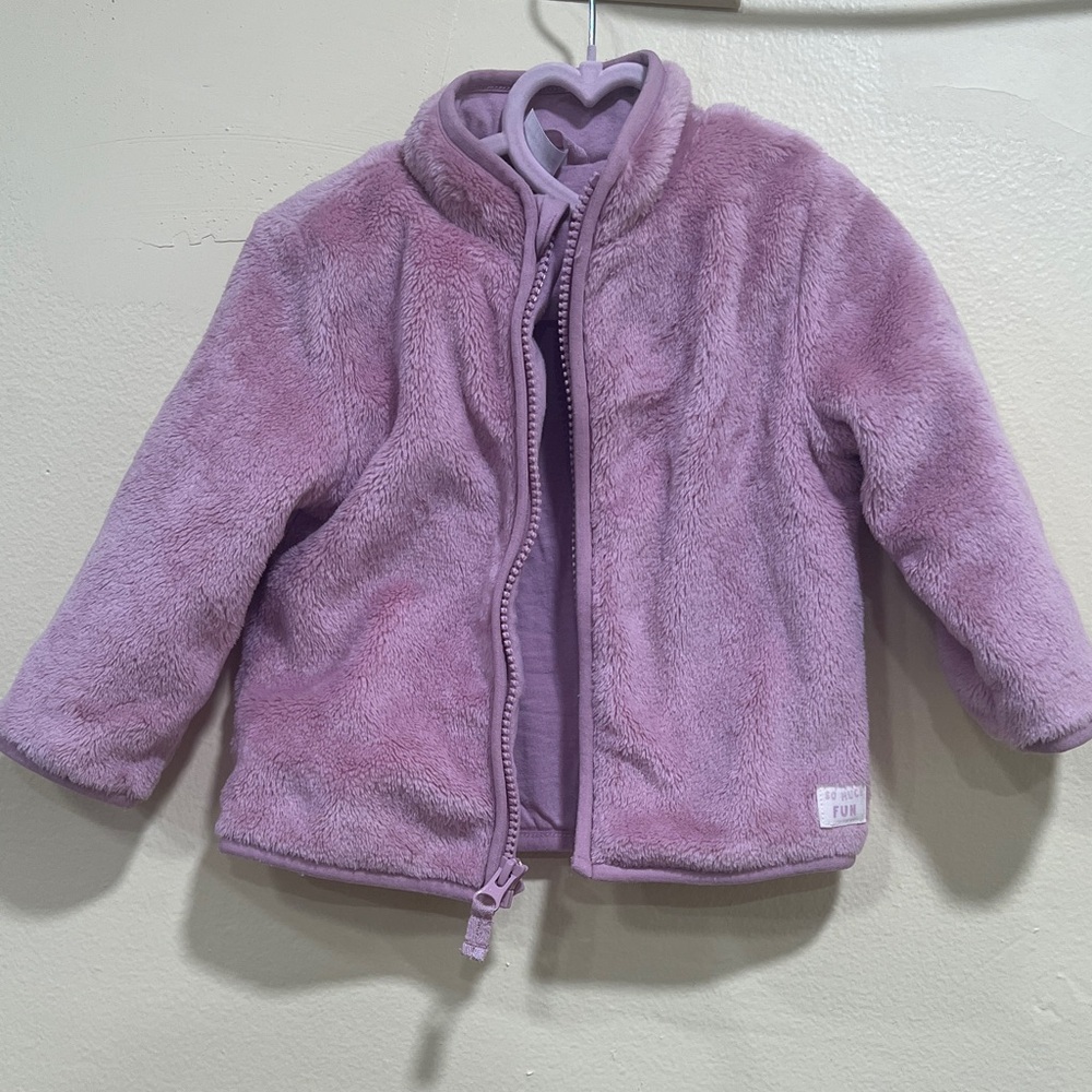 Old Navy Purple Plush Zip Jacket